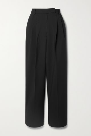 Bea Pleated Crepe Straight-Leg Pants