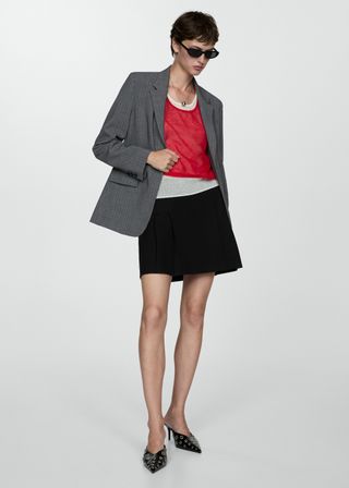 MANGO, Pleated Mini-Skirt