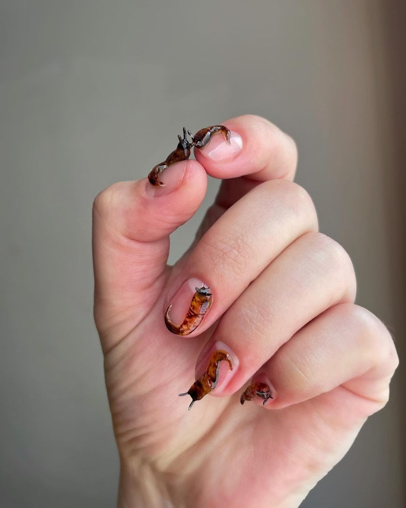 3D slug nail art