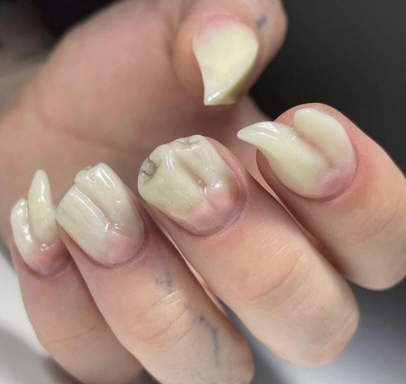 3D realistic tooth nail art