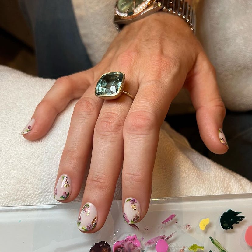 Blake Lively wore floral nails in honor of 'It Ends with Us.'