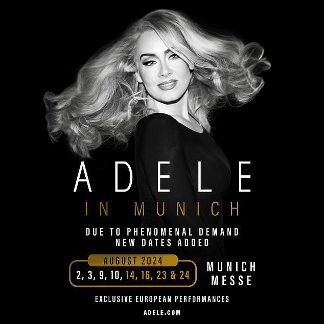 Adele In Munich, Adele's second concert residency and first European show since 2016, kicks off on August 2 and will end on August 31.