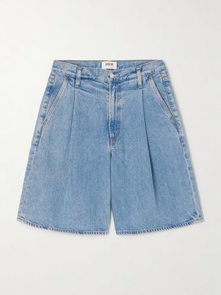 Ellis Pleated Denim Shorts