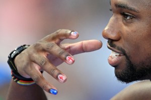 Noah Lyles at the 2024 Paris Olympics on Aug. 4, nail art, manicure