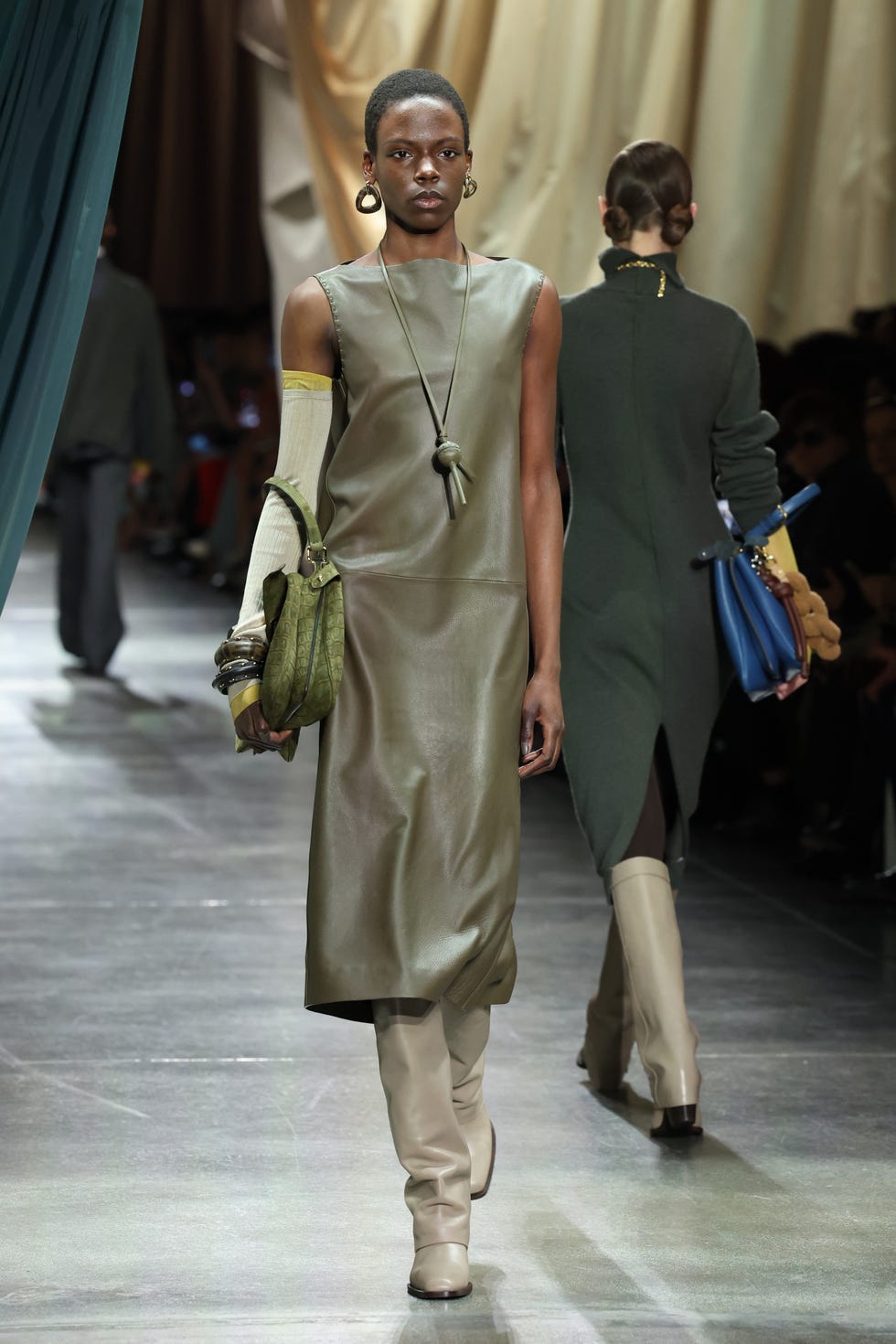 milan, italy february 21 a model walks the runway at the fendi fashion show during the milan fashion week womenswear fallwinter 2024 2025 on february 21, 2024 in milan, italy photo by pietro d'apranogetty images