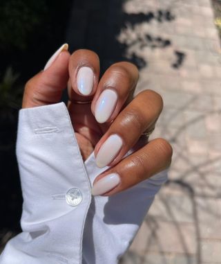 Light nail colours milky white