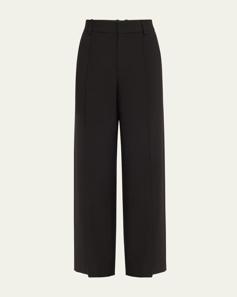 Pintuck Wide-Leg Pants