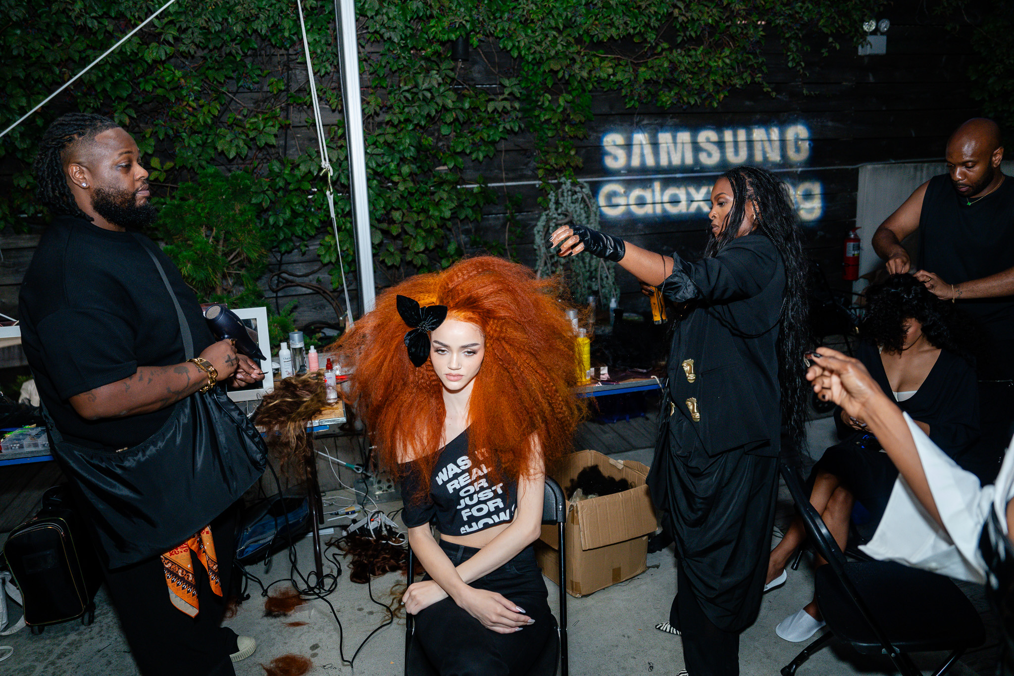 Backstage at Laquan Smith SS25 NYFW