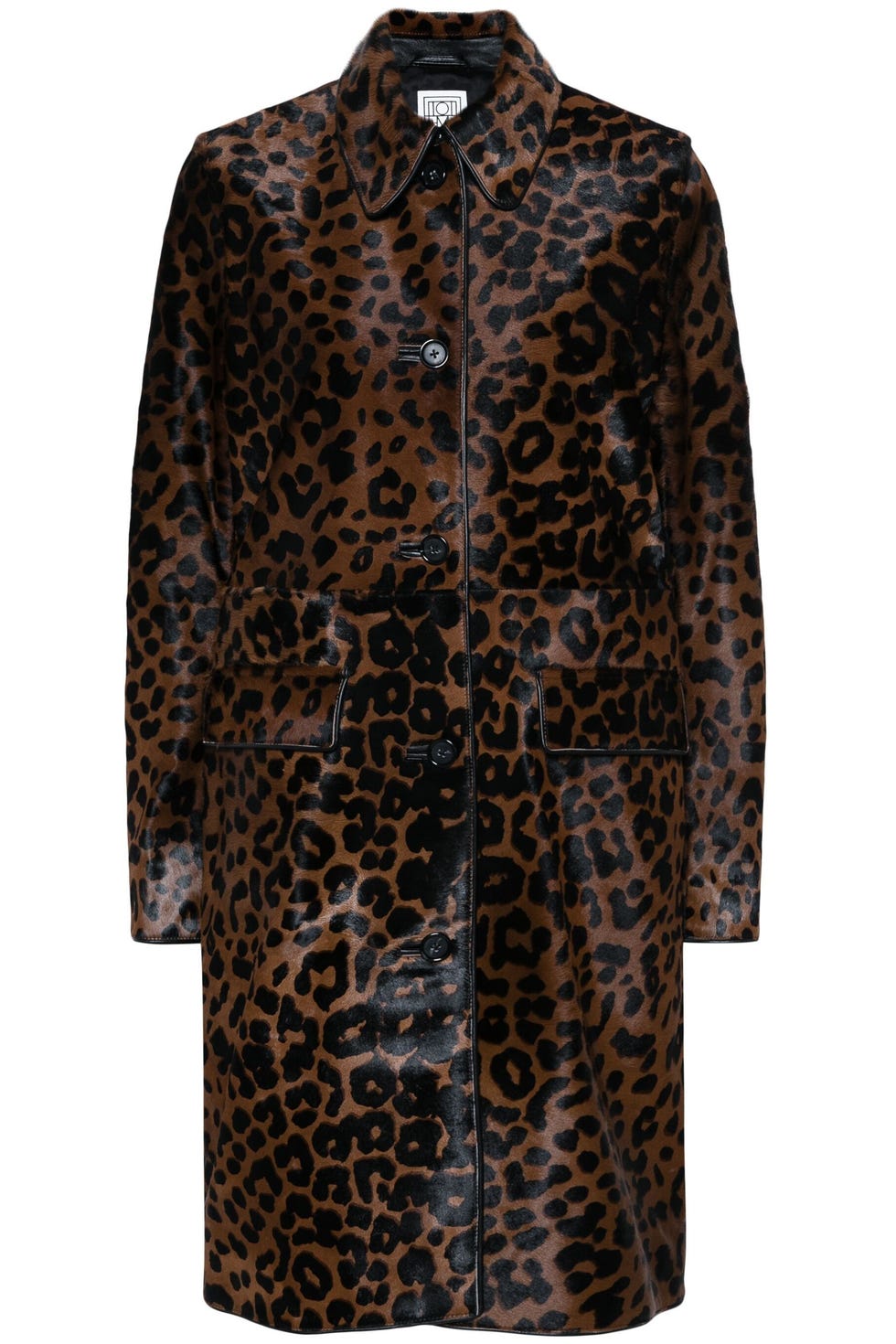 Leopard-Print Single-Breasted Coat