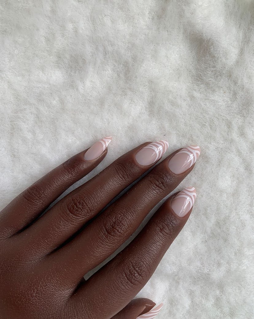 Abstract French tip nails are perfect for Libra season 2024.