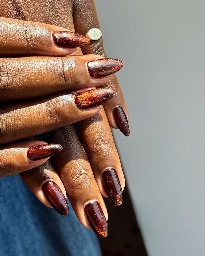 cinnamon spice nails