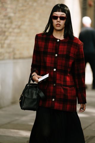 Fashion week guests wearing the English country style trend in street style