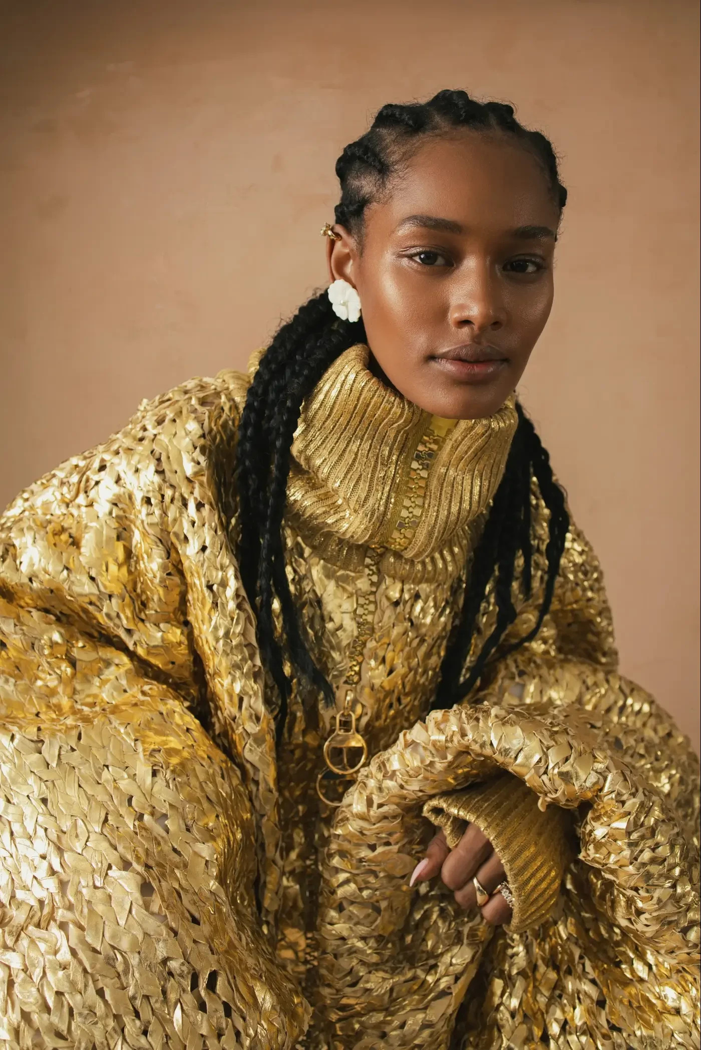  Gold Knit Coat: Romi Gur (credit: Elad Admoni)