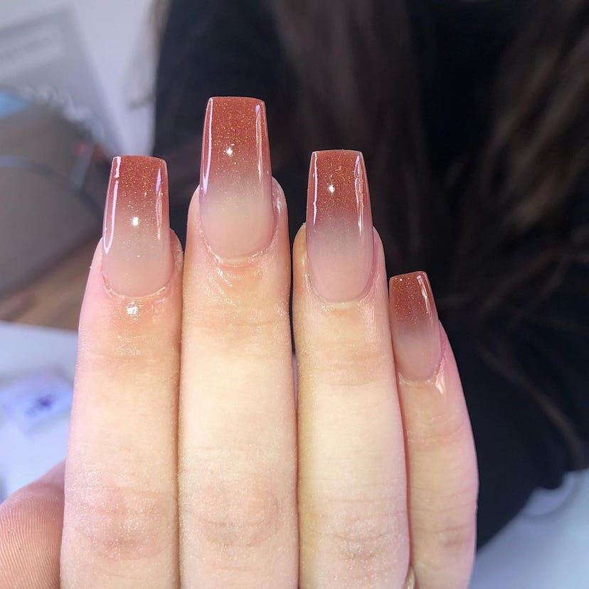 cinnamon spice ombre nails