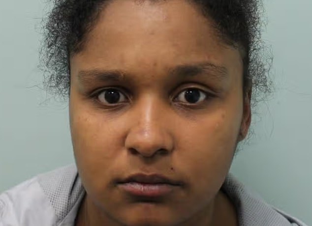 Robber Monique Roach, 24, was jailed for seven years in 2020 for biting 70-year-old Victoria Adenle's finger as she stole her wedding ring on the widow's doorstep in Hackney