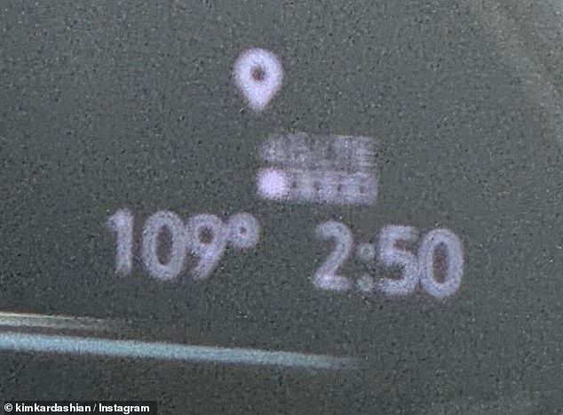 Another snap showed her car with a temperature reading of 109 degrees