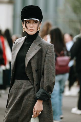 Fashion week guests wearing the English country style trend in street style