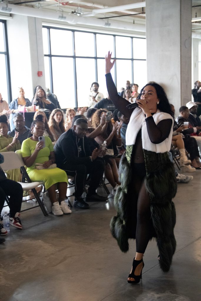 Miranda Writes on the mic - Hip Hop Closet - NYFW 2024