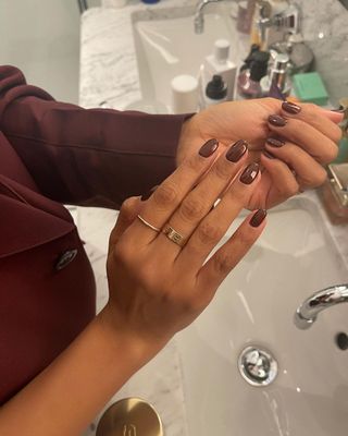 Brown chrome nails