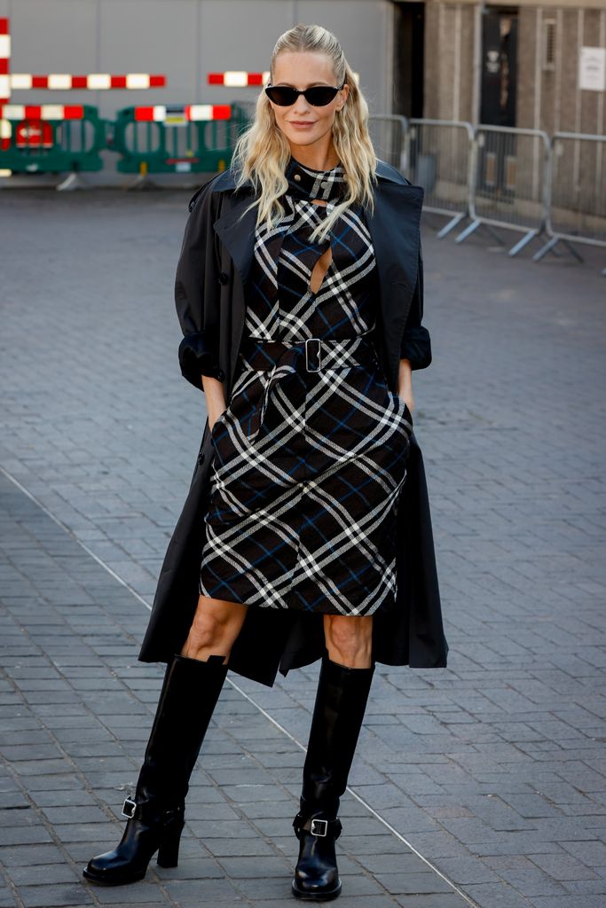 Poppy Delevingne attends the Burberry show during London Fashion Week September 2024 at  the National Theatre on September 16, 2024 in London, England