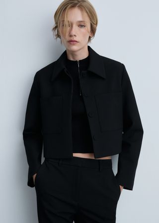 Cropped Jacket With Pockets