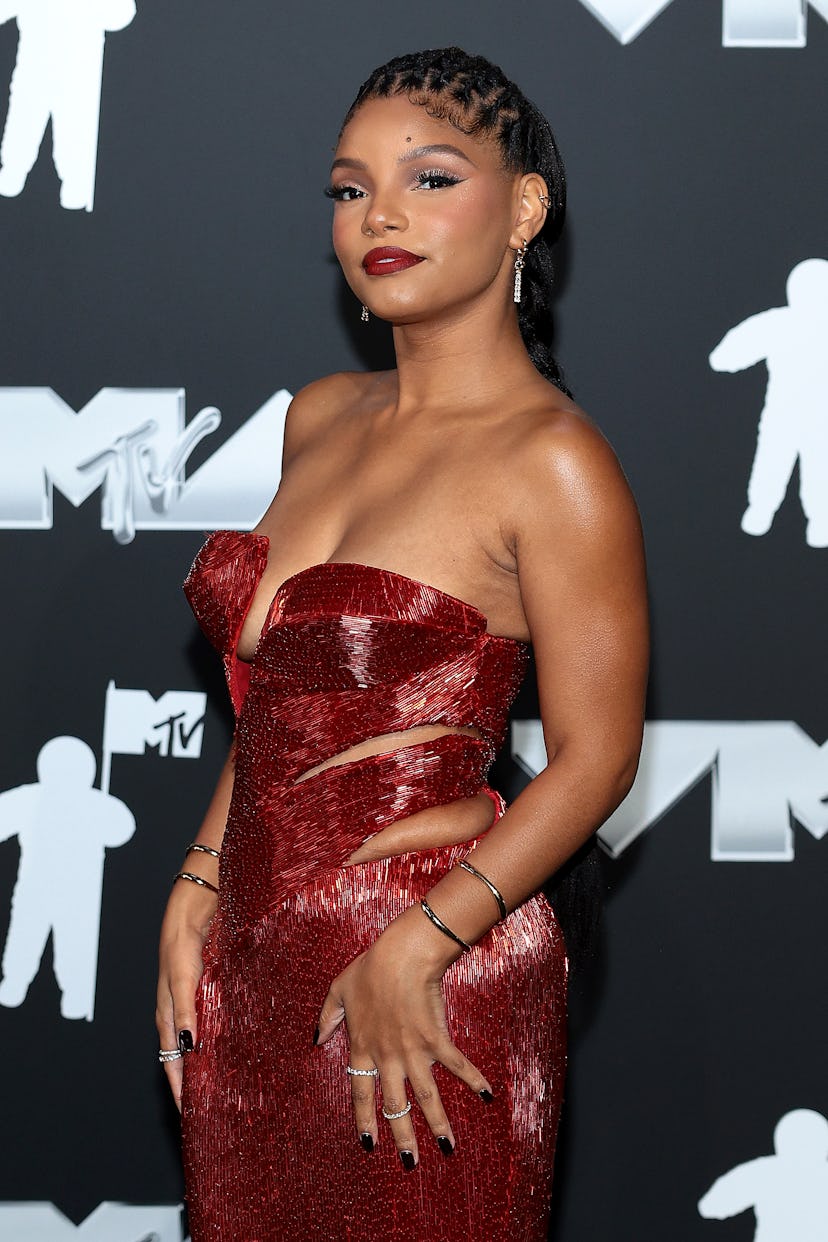 ELMONT, NEW YORK - SEPTEMBER 11: Halle Bailey attends the 2024 MTV Video Music Awards at UBS Arena o...