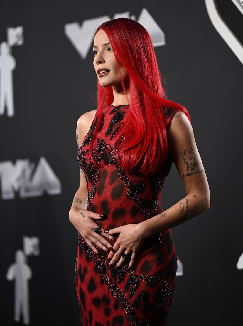 ELMONT, NEW YORK - SEPTEMBER 11: Halsey attends the 2024 MTV Video Music Awards at UBS Arena on Sept...