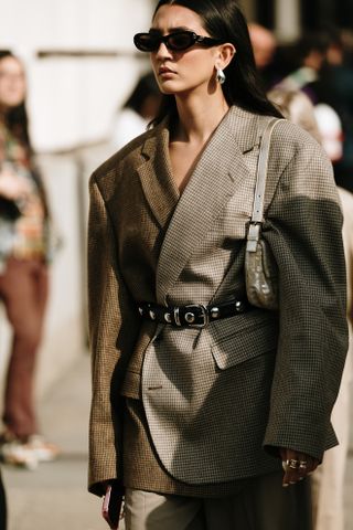 Fashion week guests wearing the English country style trend in street style