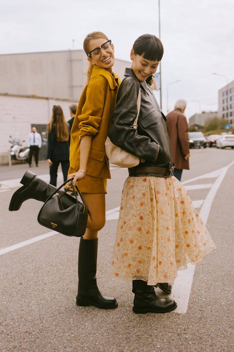 Street style as part of Milan Ready to Wear Fashion Week on September 19, 2024 in Milan, Italy. (Pho...