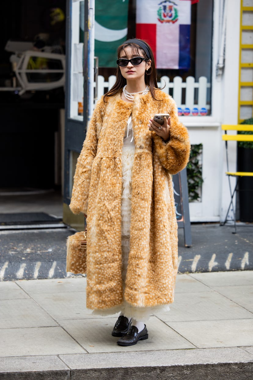 london fashion week spring/summer 2025 street style bangs trend 