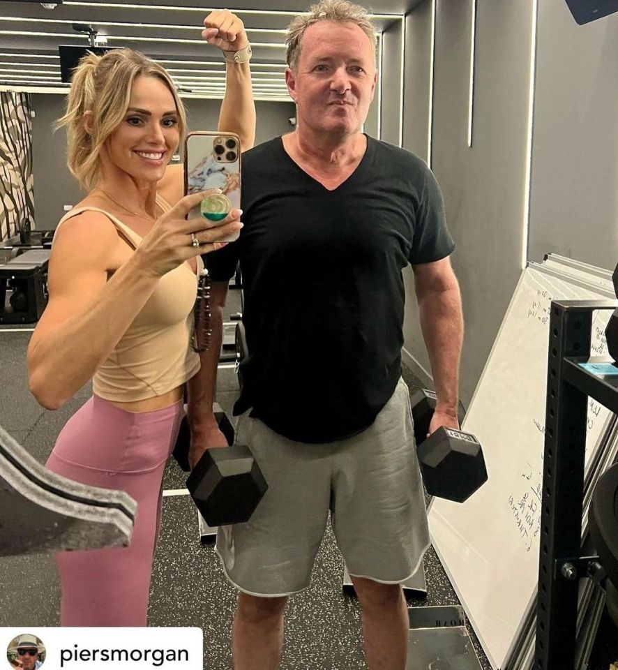 Sarah Lindsay training with broadcaster and Sun columnist Piers Morgan