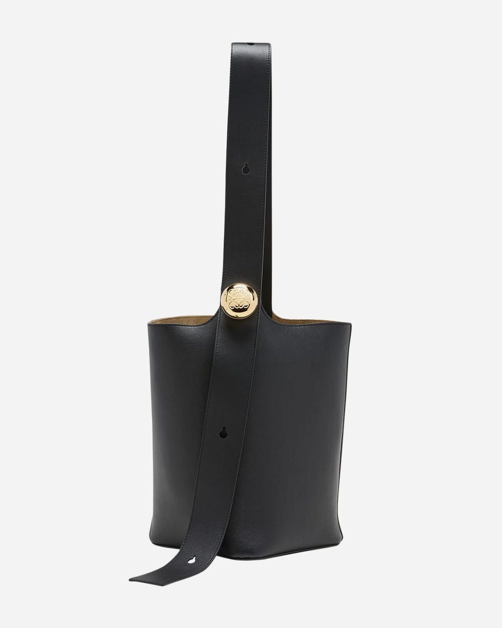 Anagram Pebble Leather Bucket Bag