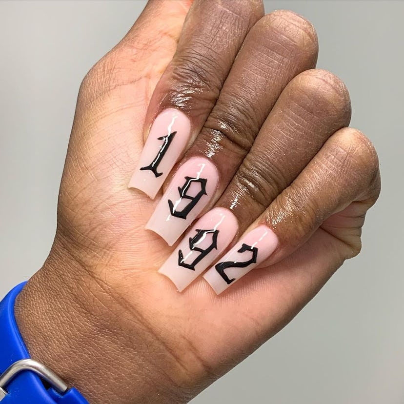 Gothic birth year numbers are the perfect nails for Scorpio season 2024.