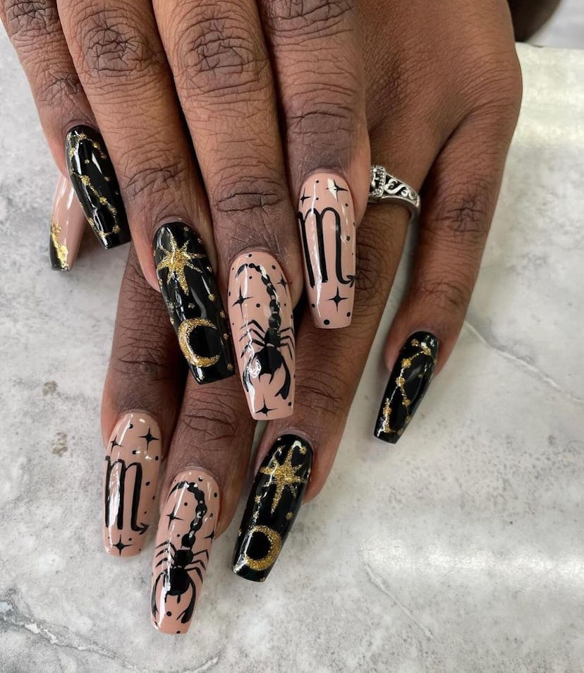 Spooky scorpion nail designs are perfect for Scorpio season 2024.