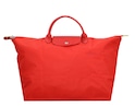 Le Pliage Green Small Top Handle Canvas & Leather Travel Bag in Red