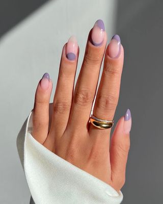 Dusty purple nail design.