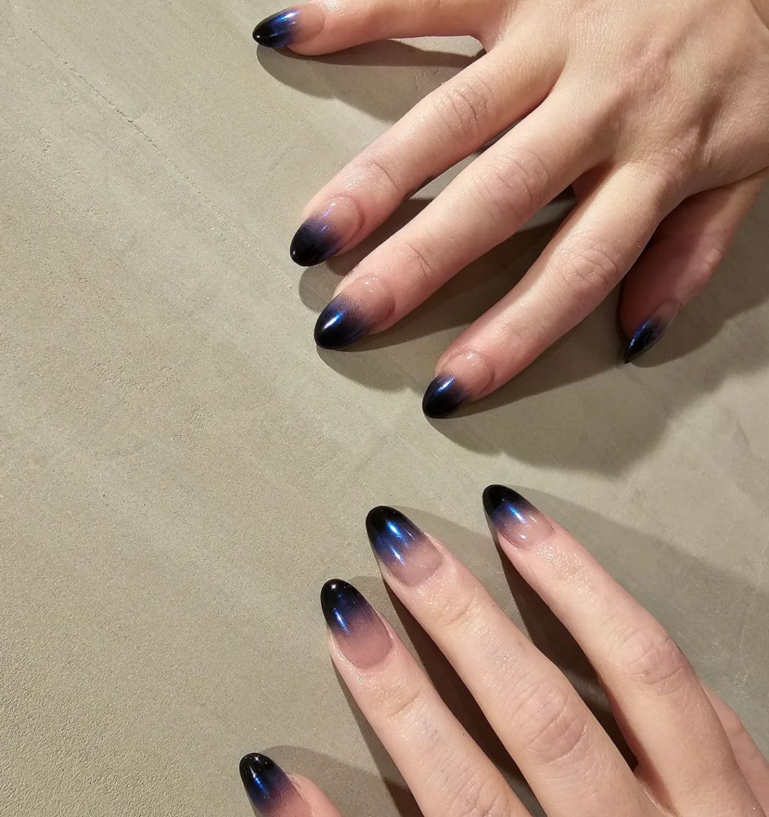 Dark Galaxy Ombre Nails