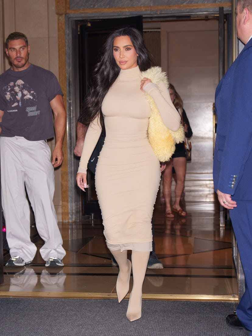 Kim Kardashian departs her hotel en route to Washington DC on August 15, 2024 in New York City. 