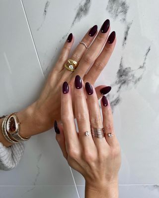 Oxblood nails.