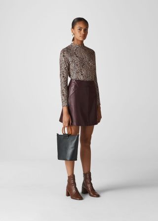 Leather a Line Skirt