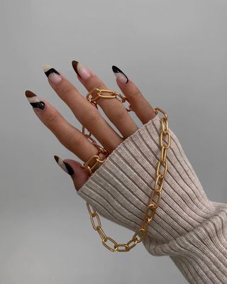 Black and brown nails.