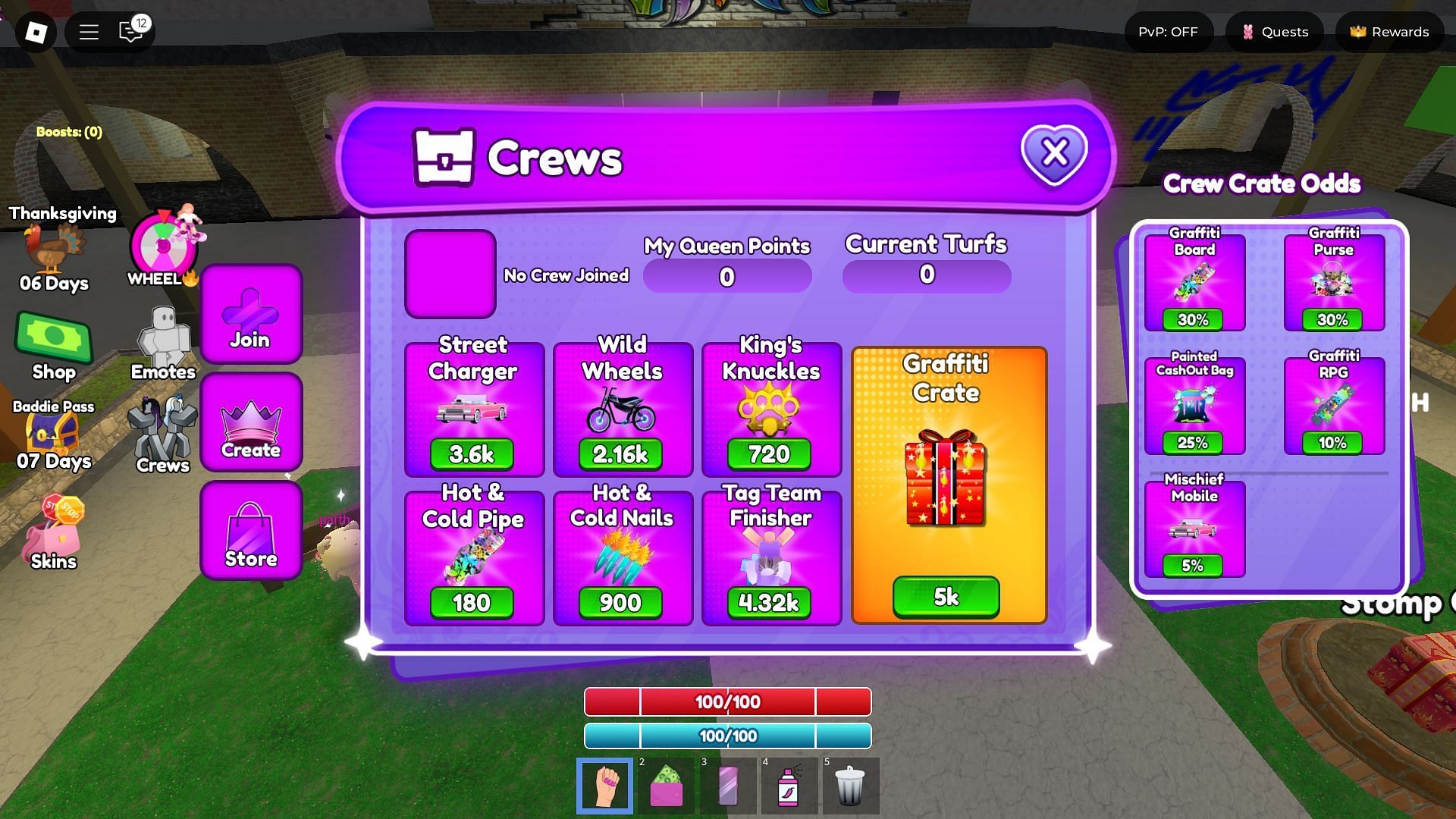 The Crews Store option (Image via Roblox)