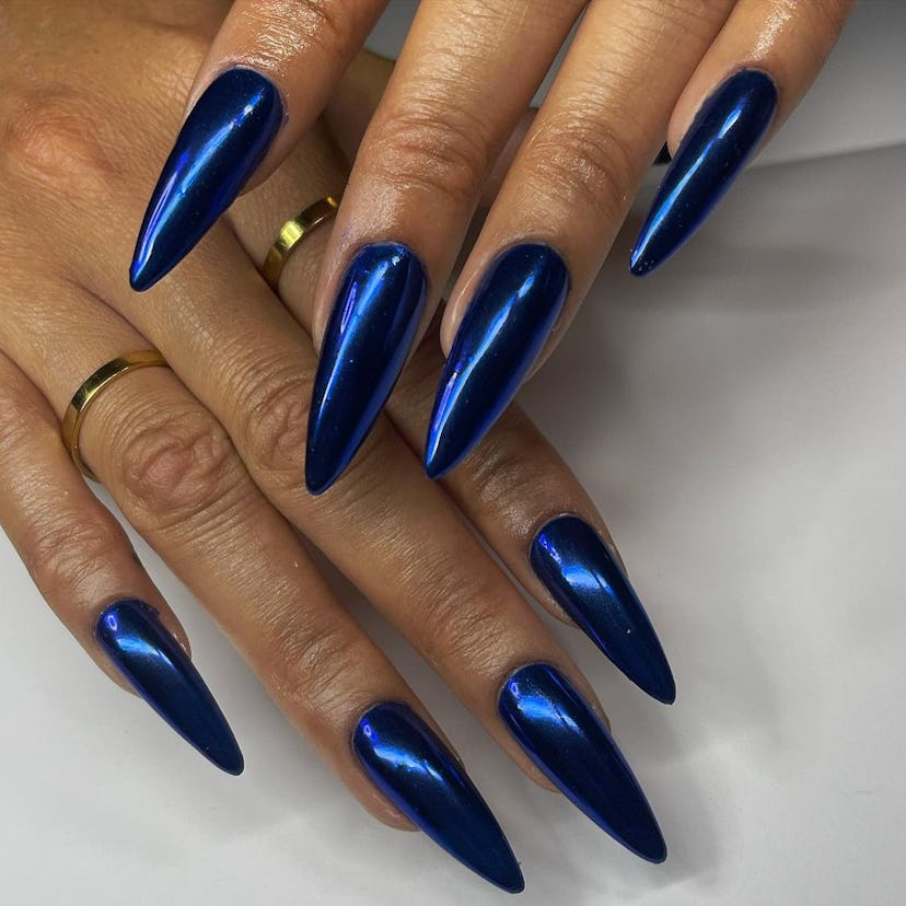 Try cobalt chrome nails for Sagittarius season 2024.