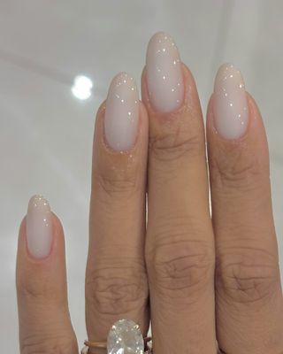 @harrietwestmoreland glass milky nails