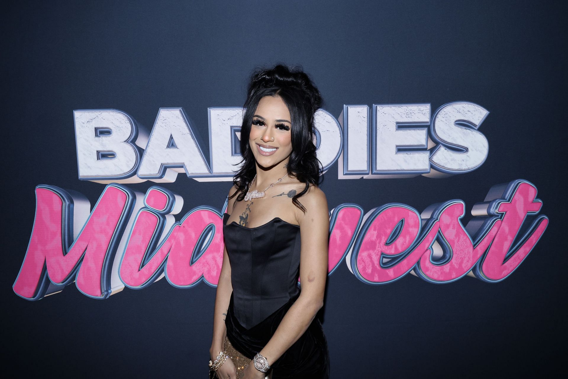 Ahna Mac at Baddies Midwest Los Angeles Premiere (Image via Getty)