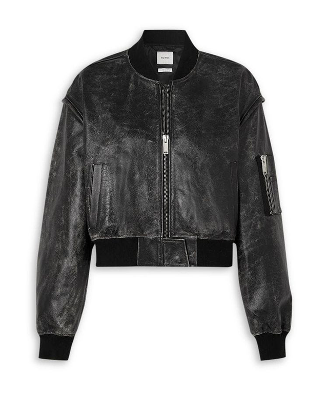 leather bomber jacket