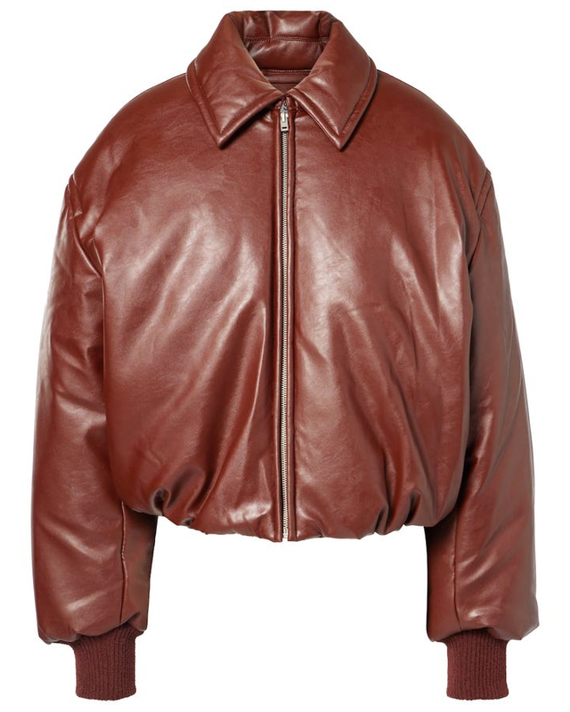 brown leather bomber jacket for women