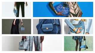 The winter 2025 denim bag trend at Balmain, Victoria Beckham, Ottolinger, Closed, Diesel Resort 2025