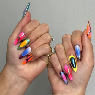 Rainbow Aura Nails