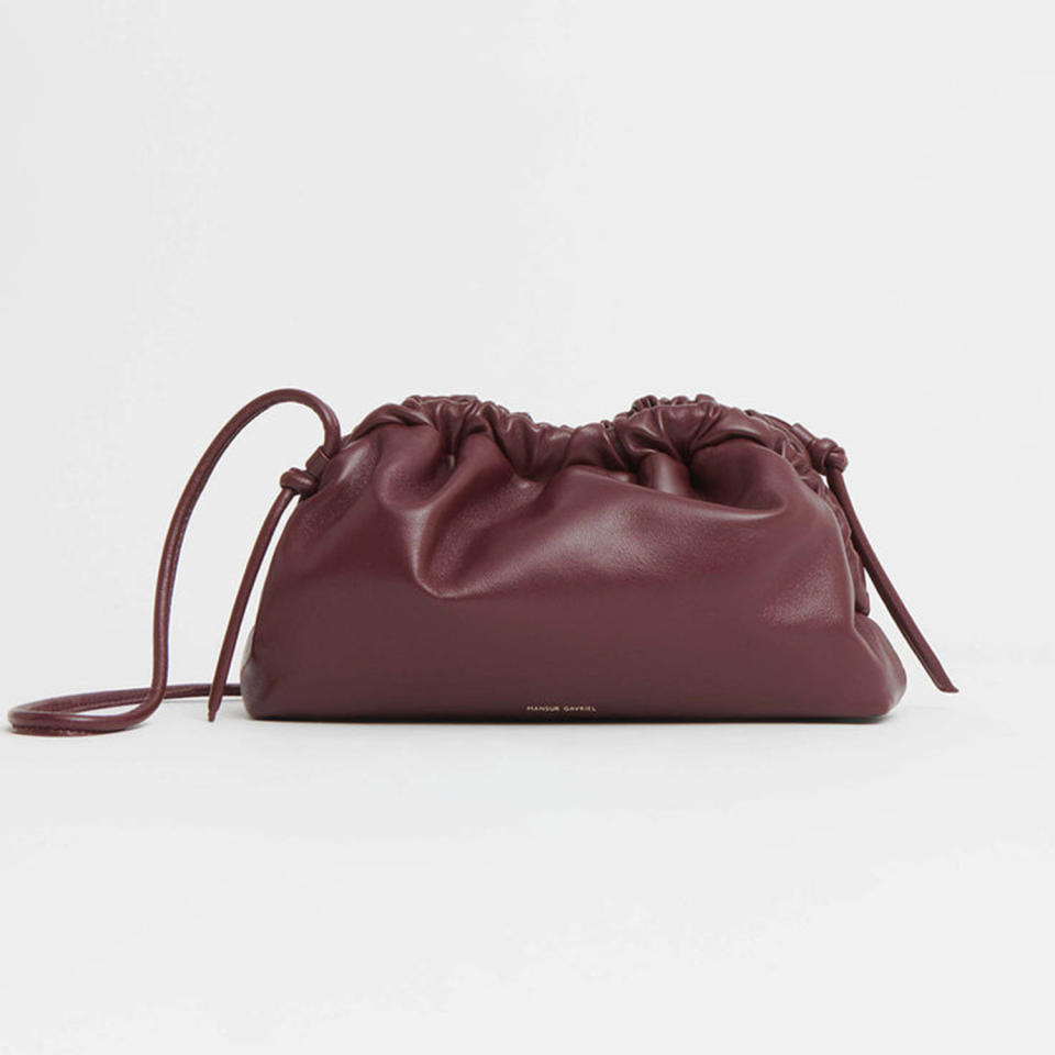 Mansur Gavriel mini cloud clutch in pomegranate